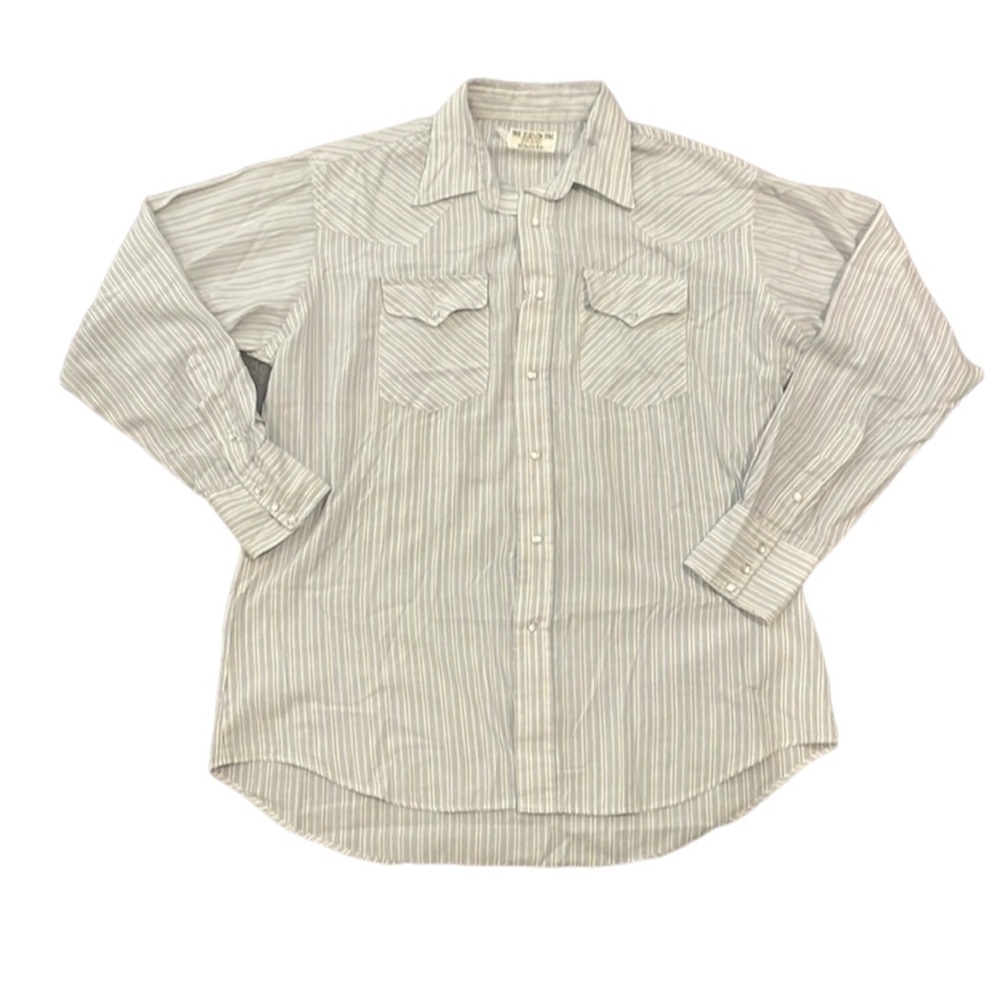 Ruddock Eyre Vintage Pearl Snap Shirt Western Stripe Size XL